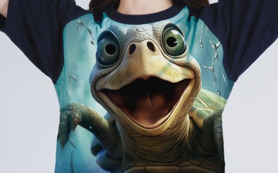 turtle funny Animal head peeking on white background 1
