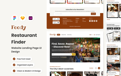 Foody - Pagina di destinazione del sito Web di ricerca di ristoranti