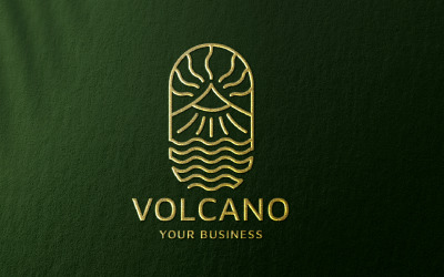 Modèle de logo de montagne volcanique