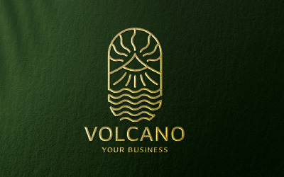Modello con logo della montagna del vulcano