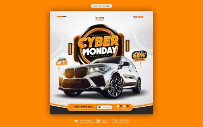 Cyber Monday Sale Social Media  Post Template Design