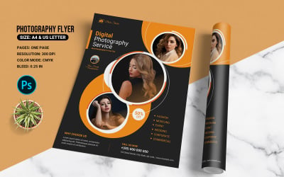 Photography Business Flyer Template. Psd Template