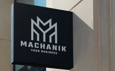 Machanische Letter M-logo sjabloon