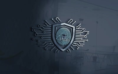 安全软件业务徽标模板矢量