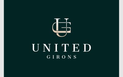 Buchstabe UG GU Initialen Luxus-Logo