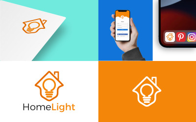 Design de logotipo comercial de luz doméstica