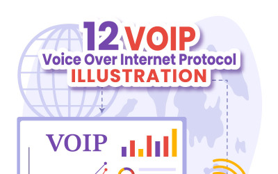 12 VOIP vagy Voice Over Internet Protocol illusztráció