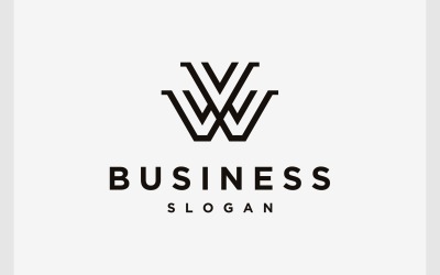 Letra VW WV Logotipo monograma simple