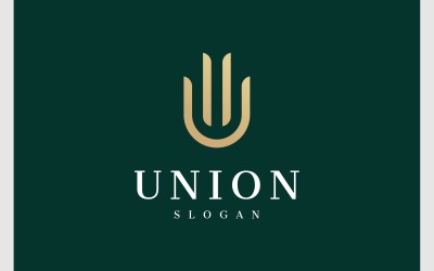 Letter U Gold Elegant Monogram Logo
