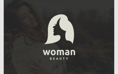 Logo della siluetta di bellezza della faccia della donna