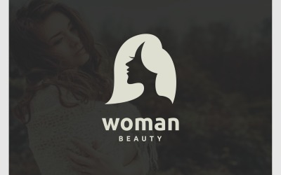 Logo sylwetki kobiety uroda twarzy
