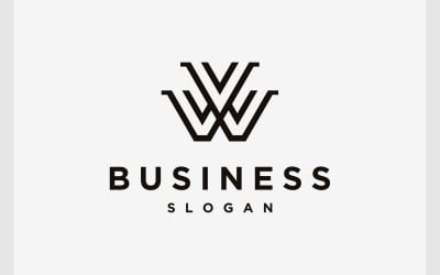 Mektup VW WV Basit Monogram Logo