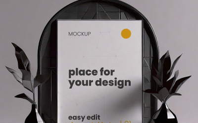 Mockup di cornici in ceramica scura