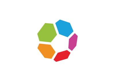 Modello di progettazione logo vettoriale colorato esagoni