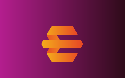 Ekstra Altıgen Harf E vektör logo tasarım şablonu
