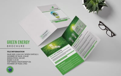 Green Energy Bifold Brochure Template