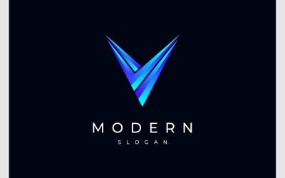Kolorowe nowoczesne logo litery V