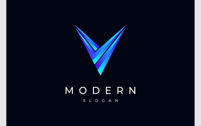 Letter V kleurrijk modern logo