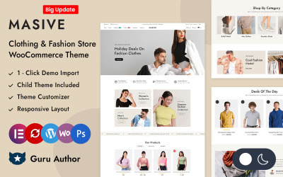 Masive – Адаптивна тема WooCommerce Elementor для модного магазину та магазину одягу