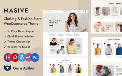Masive - Moda Mağazası ve Giyim Mağazası Elementor WooCommerce Duyarlı Teması