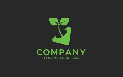 Modèle de conception de logo de plante de jardin vert