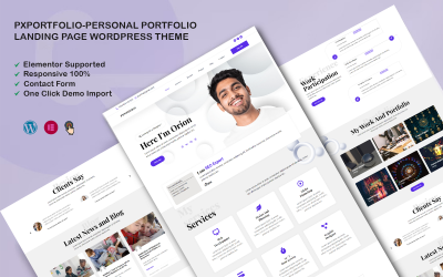 Pxportfolio - 个人作品集登陆页面 WordPress 主题