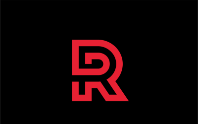 Redline Letter R logó tervezősablon
