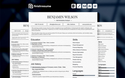 Administrativ analytiker CV Mall | Slutför CV