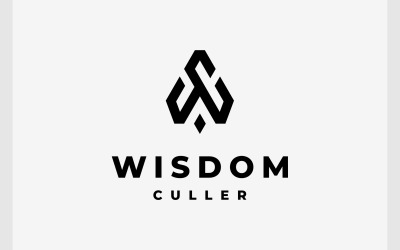 Lettera WC CW Logo monogramma geometrico