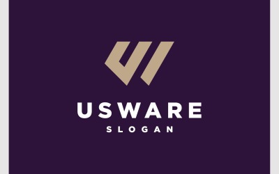 Litera UW WU Proste logo monogramu