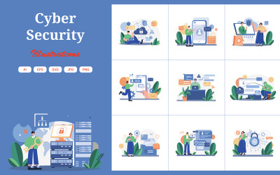 M492_Pacchetto illustrazioni sicurezza informatica