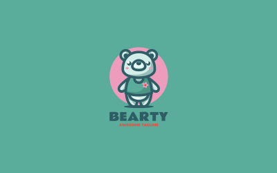 Modello di logo del fumetto della mascotte dell&amp;#39;orso 1