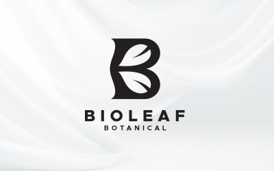 Modello di progettazione del logo a foglia di pianta da giardinaggio con lettera B