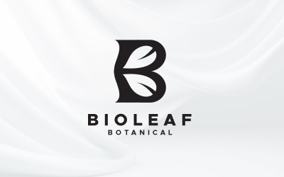 Modelo de design de logotipo de folha de planta de jardinagem com letra B