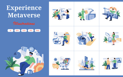 Pacchetto illustrazioni M486_Experience Metaverse