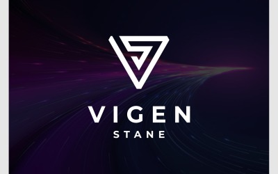 Proste logo z monogramem litery VS SV