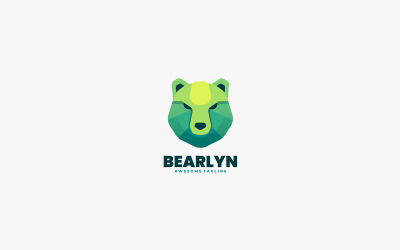 Szablon logo prostego maskotki niedźwiedzia 1