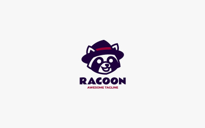 Waschbär, flach, modern, Logo, Style