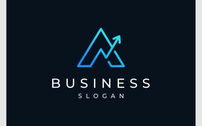 Bokstaven A Pil Framgång Business Logotyp