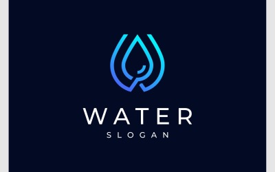 Bokstaven W Water Aqua Purity Logotyp