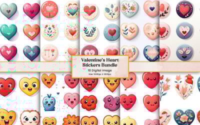 Corazón amor emoji pegatina clipart, decoración de elementos de doodle del día de San Valentín
