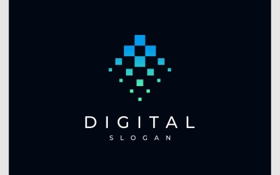 Letter S Innovation Technology Digital Logo - TemplateMonster