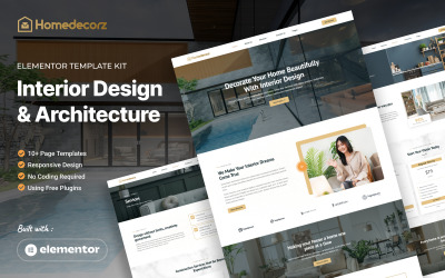 Homedecorz – набір шаблонів Elementor для дизайну інтер’єру та архітектури