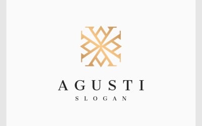 Letra A Logotipo De Decoración De Lujo Dorado