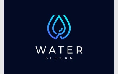 Letter W Water Aqua zuiverheid Logo