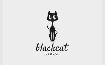 Logo de mascotte simple chat noir