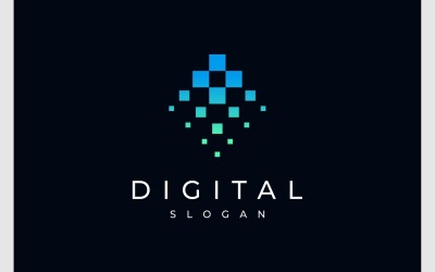 Logotipo De Innovación En Tecnología Digital