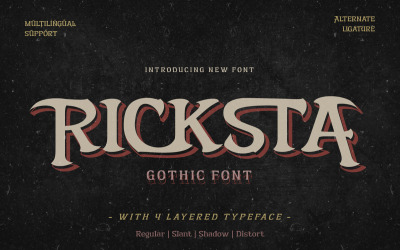 Ricksta - carattere gotico in lettere nere