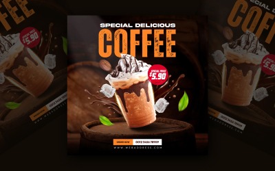 Vorlage für Social-Media-Beiträge für die Getränkekarte eines Cafés