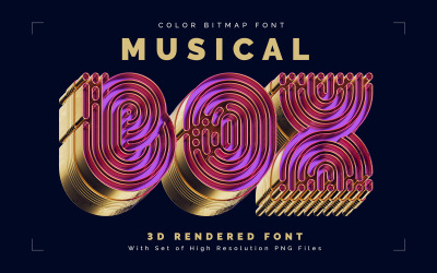 CAIXA Musical — Fonte Bitmap colorida